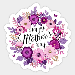 Happy mothers day, fun flowers print shirt Sticker